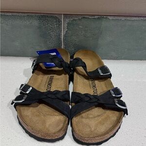 Birkenstock Black Sandals with Braided Straps